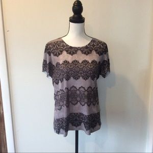Chico’s Tee Style Top Black and Gray Size 2